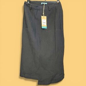 New teen girls black pinstripe asymmetrical skirt